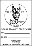 Socra Tea Gift Certificates $5, $10, $20 & $50